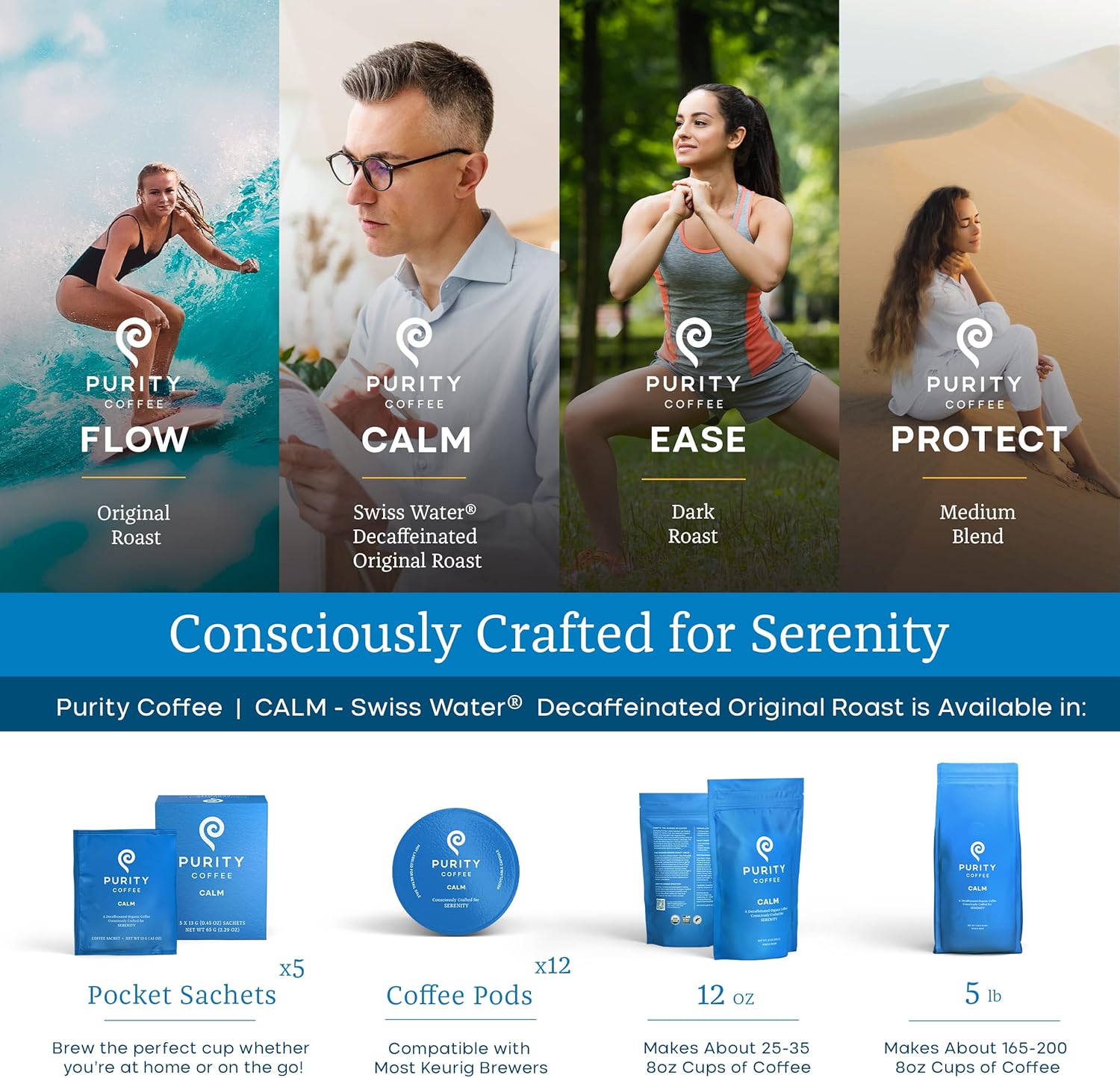 CALM Decaf Medium Roast Whole Bean Coffee – 2268g