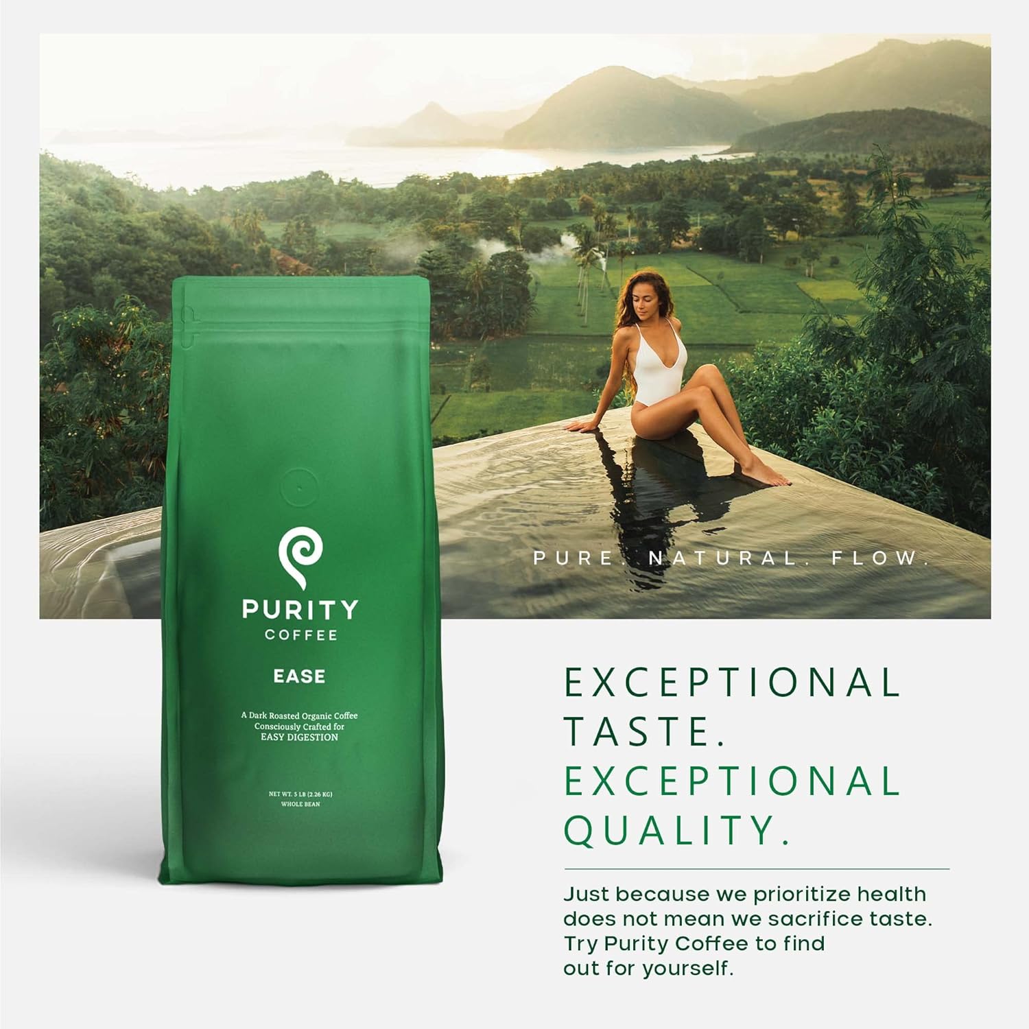 EASE Low Acid Dark Roast Whole Bean – 2268g Bag