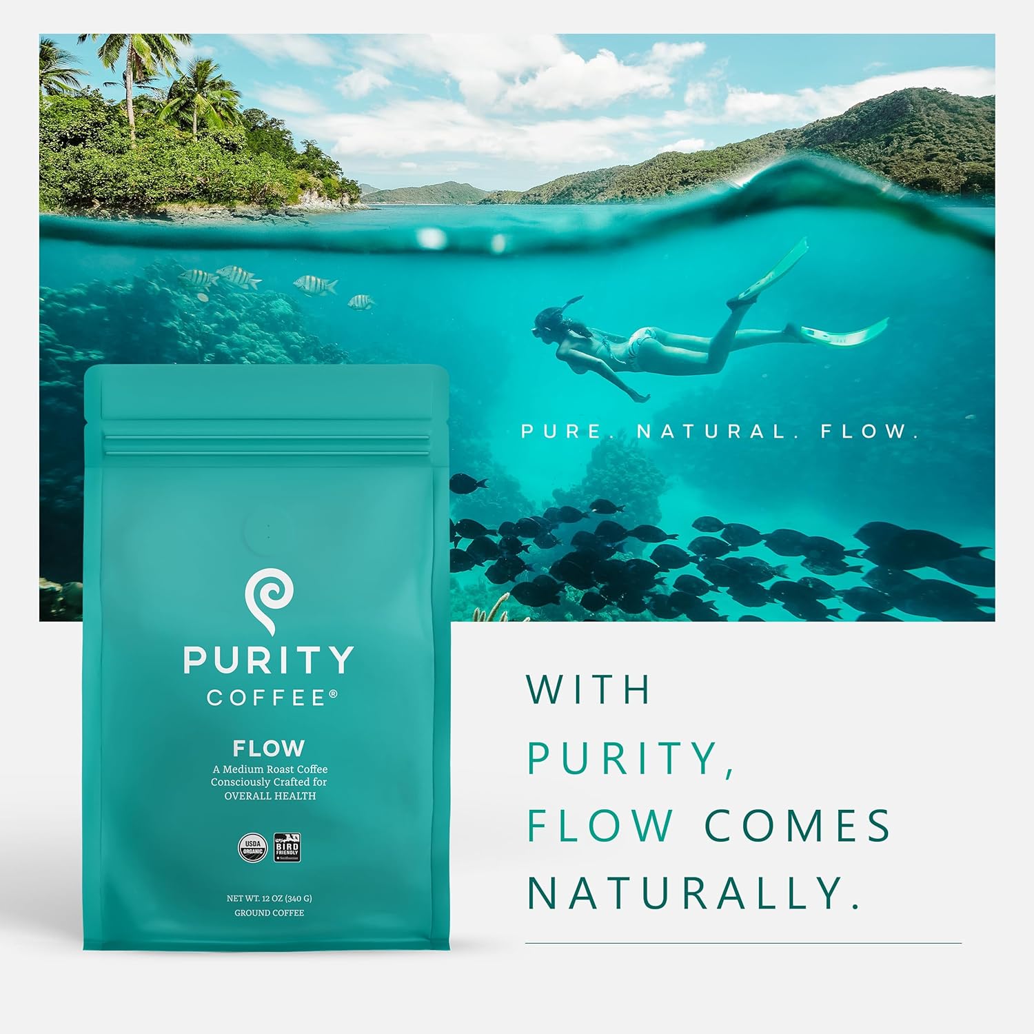 FLOW Original Medium Roast Ground Coffee – 340g